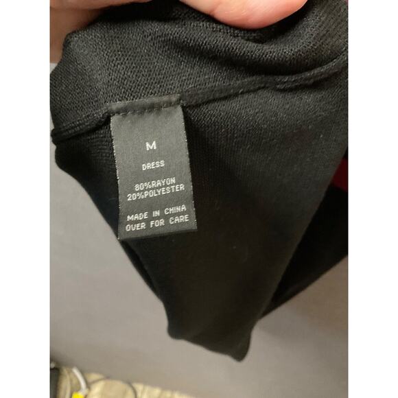 AB Studio Burgundy & Black Striped Knit Dress Medium Rayon Blend Back Zip - Picture 6 of 7